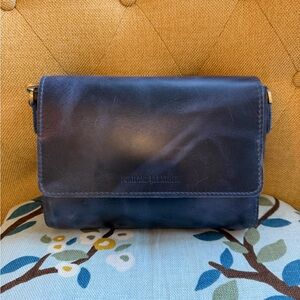 BNNU Portland Leather Cowboy Blue Medium Metro Crossbody Bag